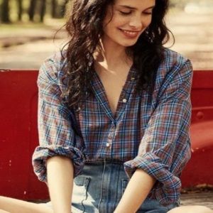 Doen Jane Blouse French Plaid Blue